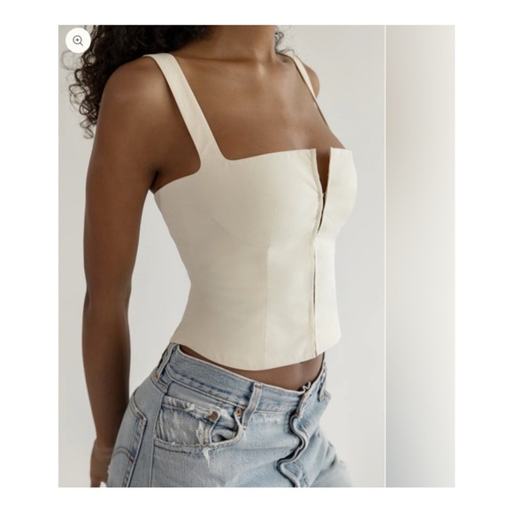 Orseund Iris Cream Structured Corset Tank Top - Picture 2 of 3